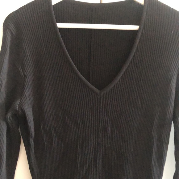 Ribbed V Neck Dress - Picture 2 of 8